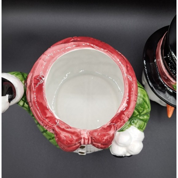 Vtg Fitz & Floyd (Omnibus Division) Snow Gentleman Cookie Jar - Picture 3 of 8